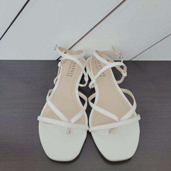 NEW Journee Collection Womens Size 11 White Strappy Slingback Sandals 4CT - Picture 4 of 8
